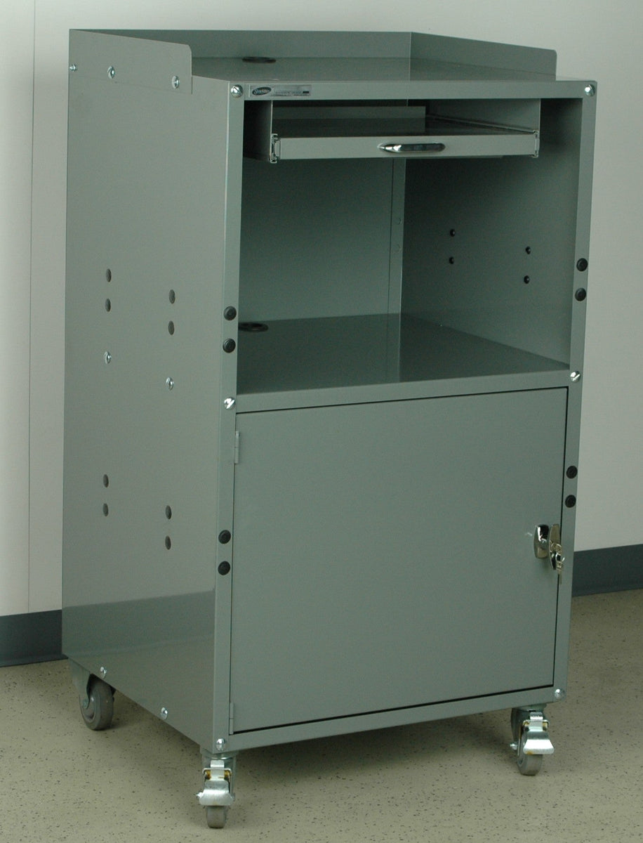 27" Mobile Computer Cabinet with Adjustable Shelf System – Stackbin