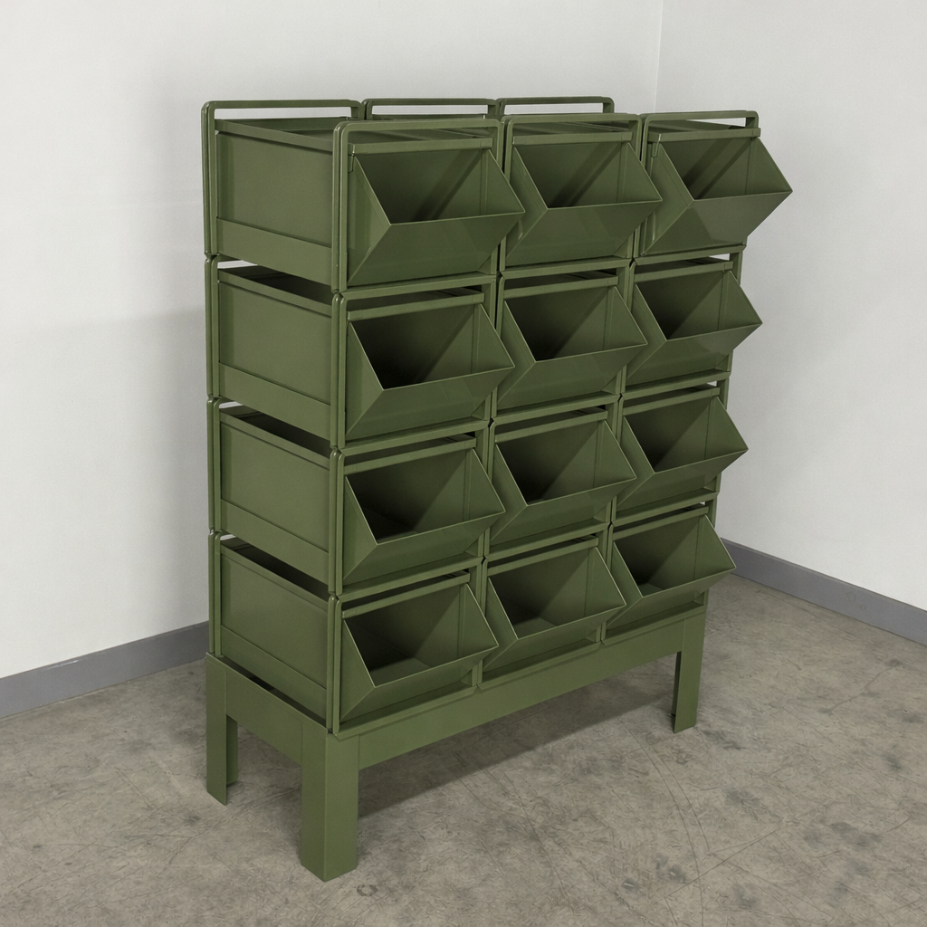 Stackbin Organizers #4 Steel Stackbin Combination Storage Unit With Steel Bins