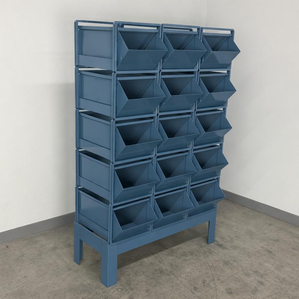 Stackbin Organizers #4 Steel Stackbin Combination Storage Unit With Steel Bins