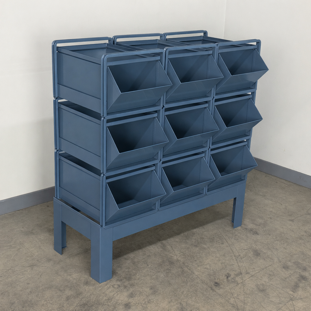 Stackbin Organizers #4 Steel Stackbin Combination Storage Unit With Steel Bins