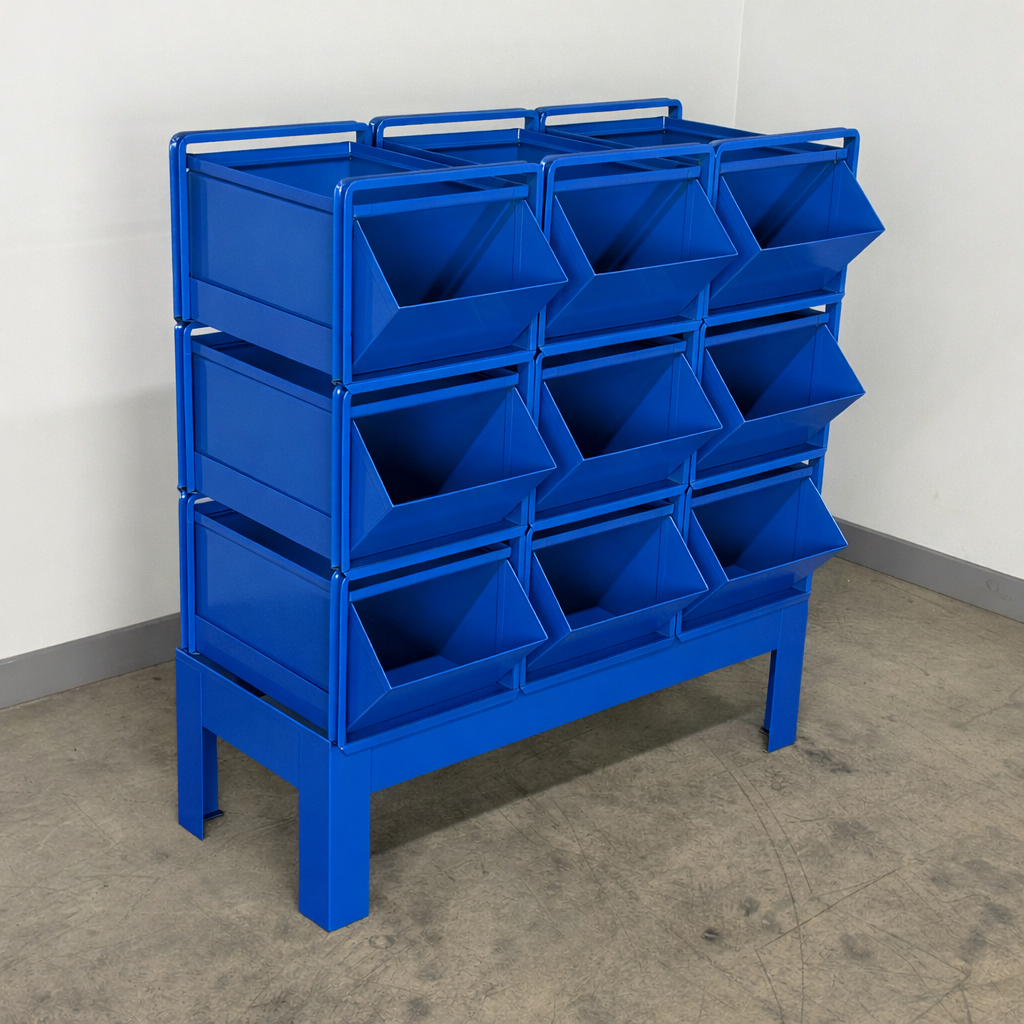 4 Steel Stackbin Combination Storage Unit With Steel Bins