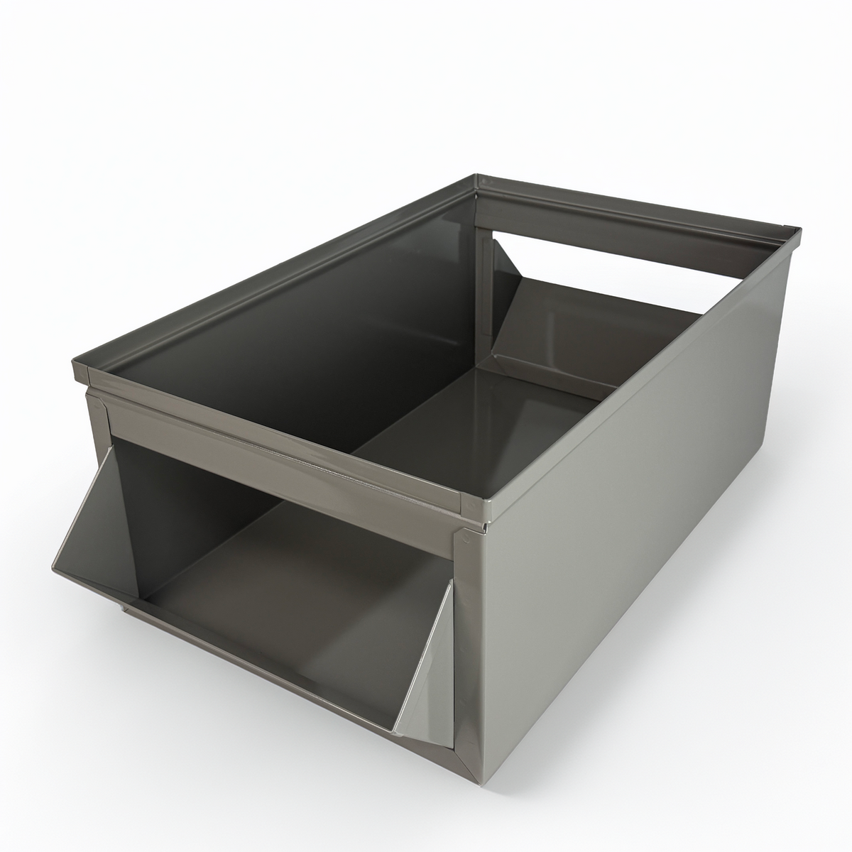Stackbins-Compatible Metal Stacking Bins for Non-Stackbin Rack Systems