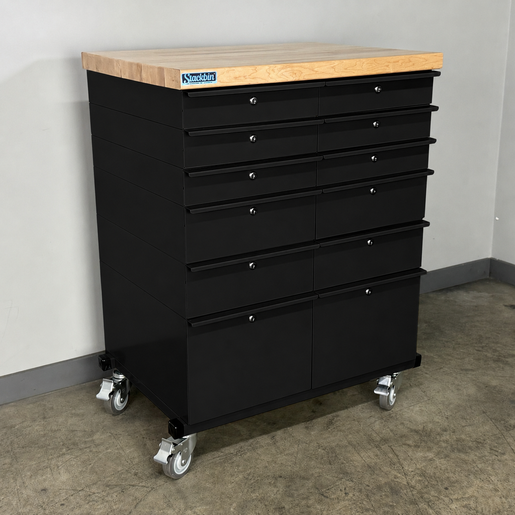 Stackbin 2 Wide Mobile Drawer Unit Solid Flat Front