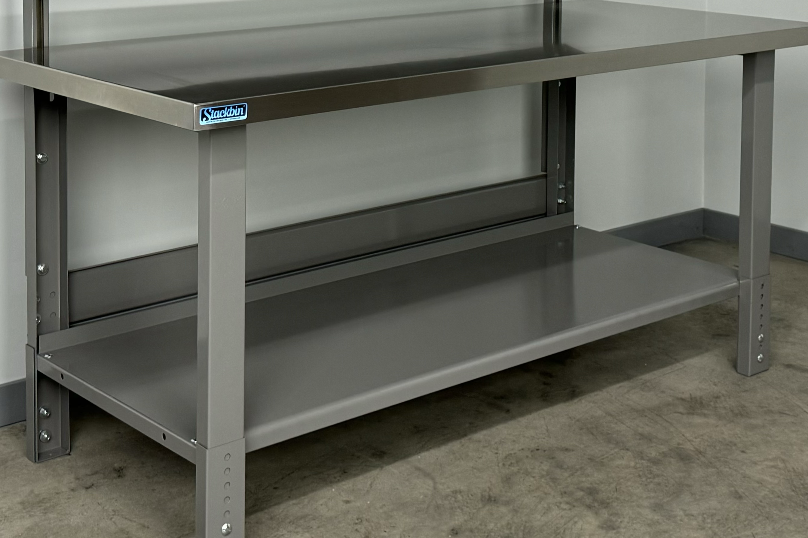 Stackbin 24 Inch Bench Full Depth Bottom Shelf for Stackbin Workbenches