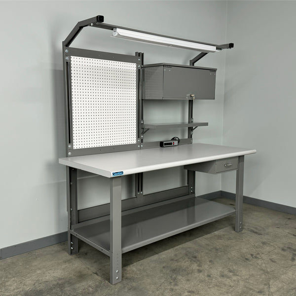 Packing Workbench № 7 — Industrial Heavy-Duty Adjustable Height Workbench for Packing & Fulfillment